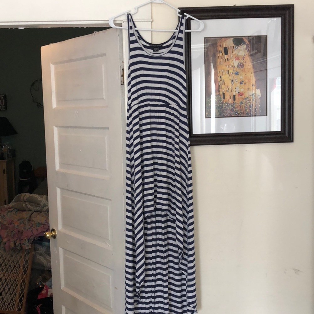 Striped High Low Dress